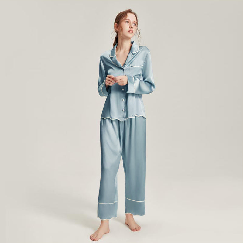 ZASILK | Washable Silk Pajama Set for Women, Long Sleeve 19 Momme