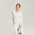 ZASILK | Silk V-Neck Elegant Nightwear, 19 Momme Two-Piece Luxury Pajama Set