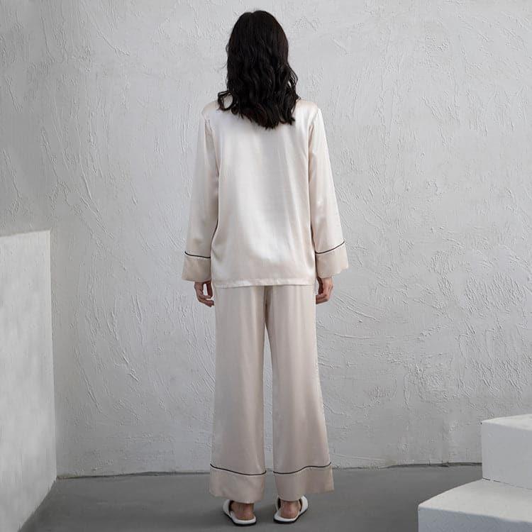 ZASILK | 22 Momme Classic Long Silk Pajamas, Luxurious Comfort for Relaxed Mornings