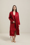 ZASILK | 22 Momme Contrast Trim Full Length Silk Robe, Luxurious Comfort with Timeless Elegance