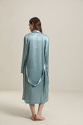 ZASILK | 22 Momme Contrast Trim Full Length Silk Robe, Luxurious Comfort with Timeless Elegance