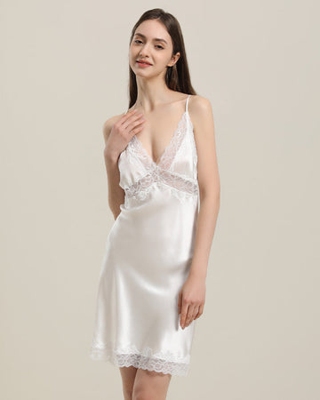 ZASILK | Delicate Lace 100% Pure Silk Nightgown