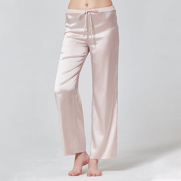 ZASILK | Women's Simple Casual Straight Leg Silk Sleep Pants