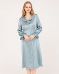 ZASILK | 22 Momme Long-Sleeve Silk Dress with Lace Ruffled Cuffs, Luxurious Comfort for Every Night