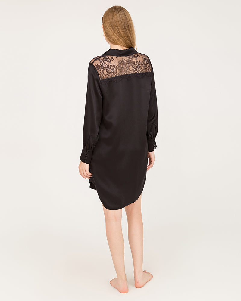 ZASILK | 22 Momme Silk Lace Nightshirt, Luxury Mulberry Silk