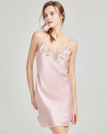 ZASILK | V-neck Lace Silk Nightgown, 19 Momme Luxury Mulberry Silk